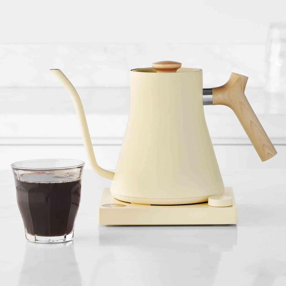 Fellow Stagg EKG electric gooseneck kettle with precision pour spout and LCD temperature control for pour-over coffee and tea