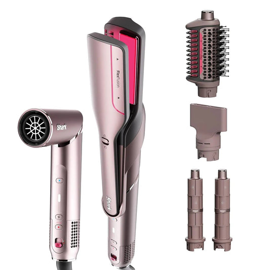 FlexFusion Air and Ceramic System hair straightener with heat-controlled technology for damage-free wet-to-dry styling
