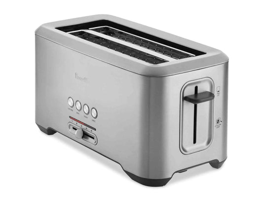 Breville Bit More 4-slice brushed stainless steel toaster with LED progress indicator and extra-long slots