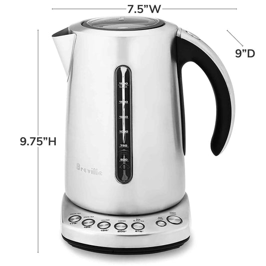 Breville Variable-Temperature Tea & Coffee Kettle with 5 varietal settings and cordless 7.5 cup capacity
