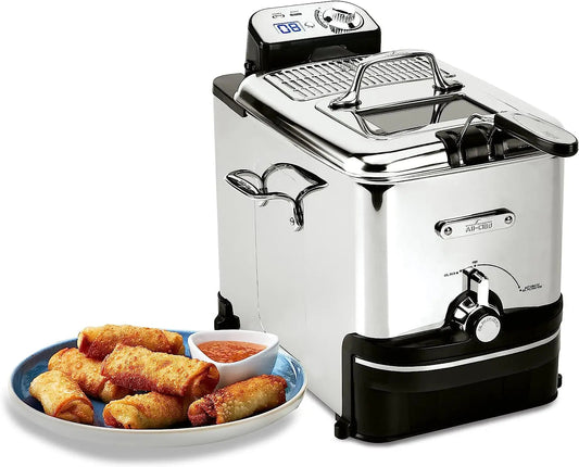 All-Clad 3.5L Deep Fryer stainless steel electric fryer with digital controls and oil filtration system