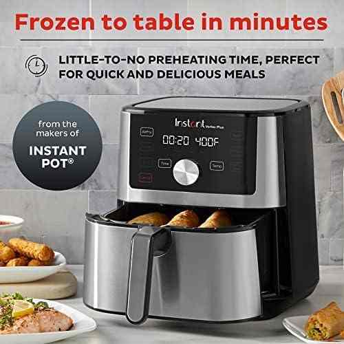 Instant Pot 6-Qt XL Vortex Plus Air Fryer with 6-in-1 functions and stainless steel design