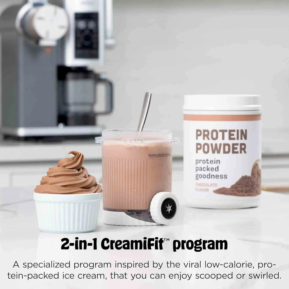 Ninja CREAMi Scoop & Swirl ice cream maker with 13 one-touch programs and soft serve customization features