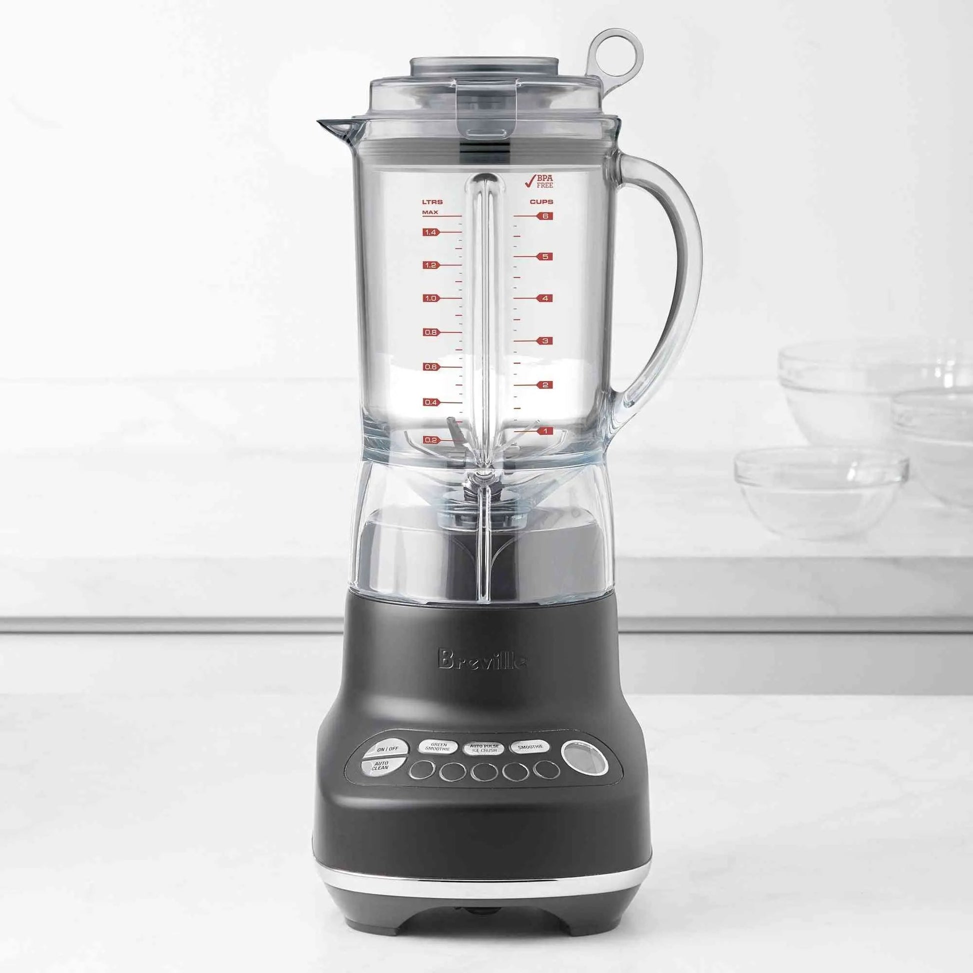Breville Fresh and Furious Blender BBL620SIL silver multitasking blender with Kinetix Bowl and Blade system