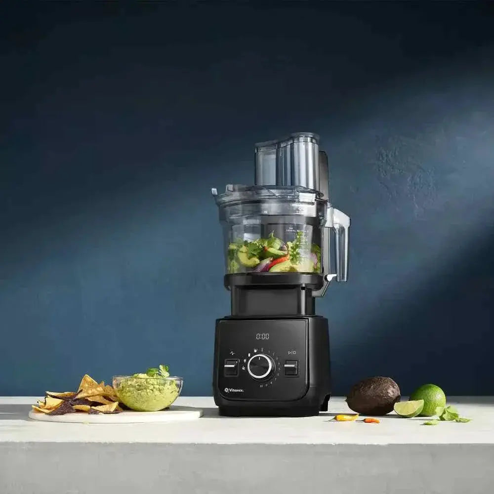 Vitamix Ascent Series 12-cup black food processor attachment with BPA-free design and dishwasher-safe parts