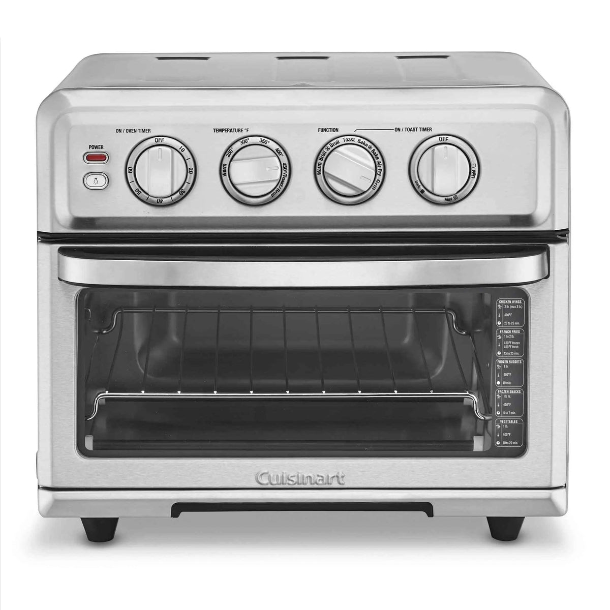 Cuisinart Air Fryer Toaster Oven CTOA-122NAS 7-in-1 stainless steel countertop appliance with air fryer basket and accessories