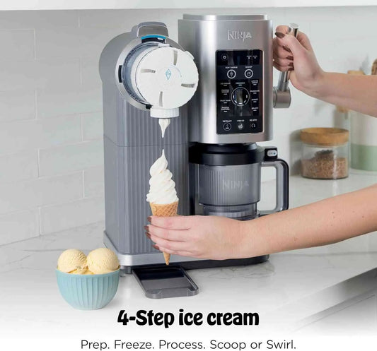 Ninja CREAMi Scoop & Swirl ice cream maker with 13 programs and soft serve feature