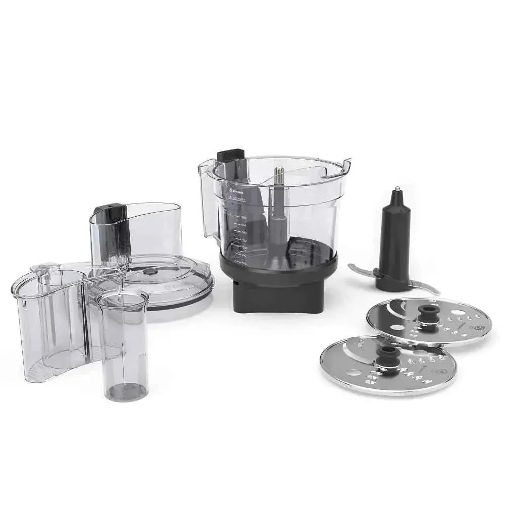 Vitamix Ascent Series 12-cup black food processor attachment with BPA-free, dishwasher-safe design and SELF-DETECT technology