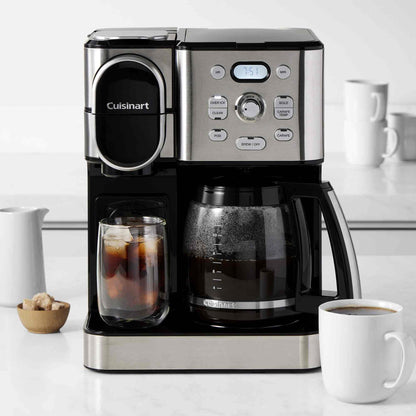 Cuisinart Coffee Center 2-in-1 automatic coffee maker with 12-cup glass carafe and single-serve pod compatibility