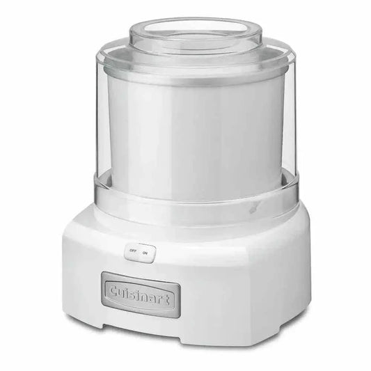 Cuisinart white automatic frozen yogurt ice cream and sorbet maker with large capacity bowl and easy-lock lid