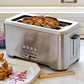 Breville Bit More 4-slice toaster in brushed stainless steel with LED progress indicator and long slots.