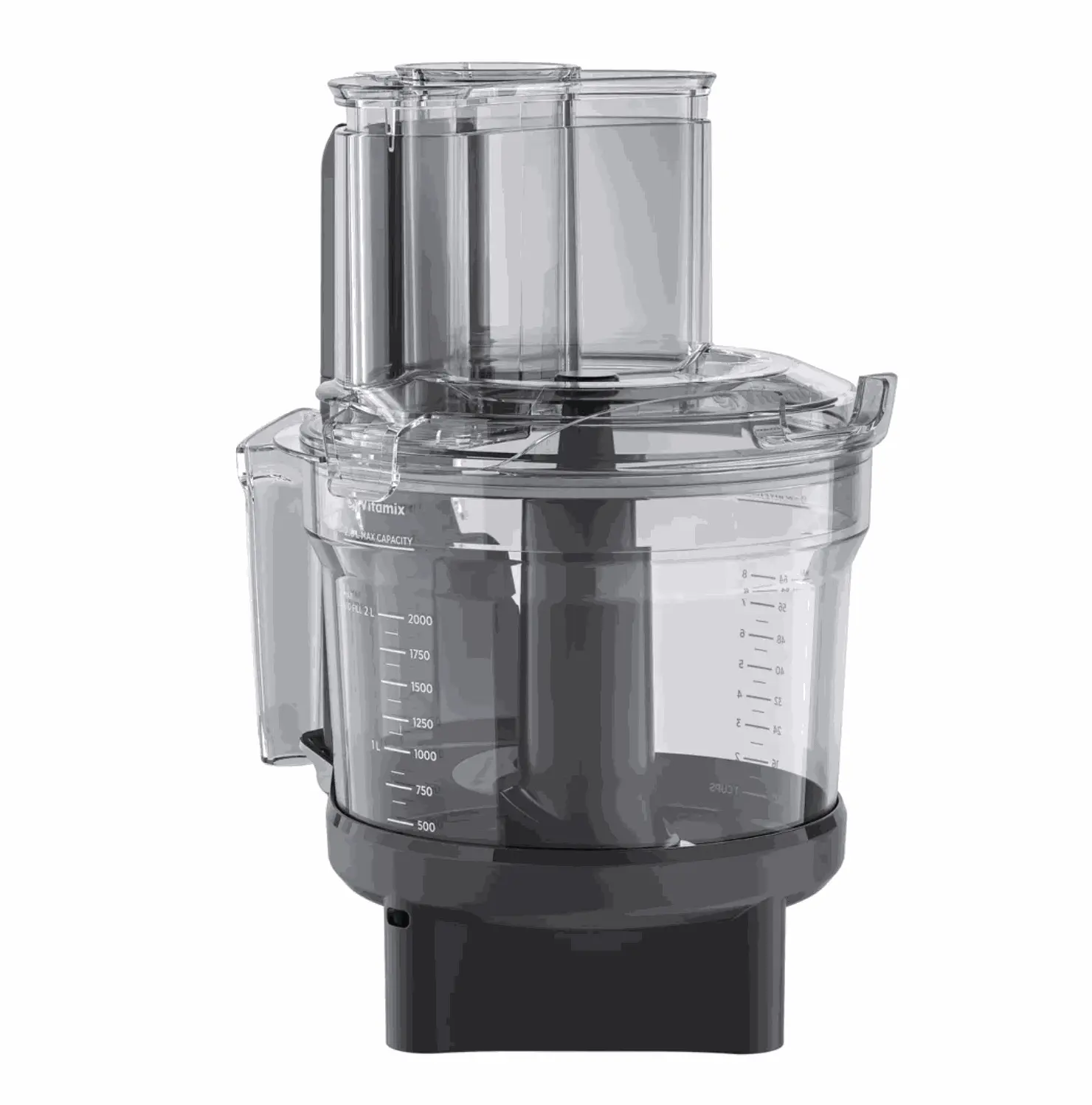 Vitamix Ascent Series 12-cup black food processor attachment with stainless steel blades and reversible discs