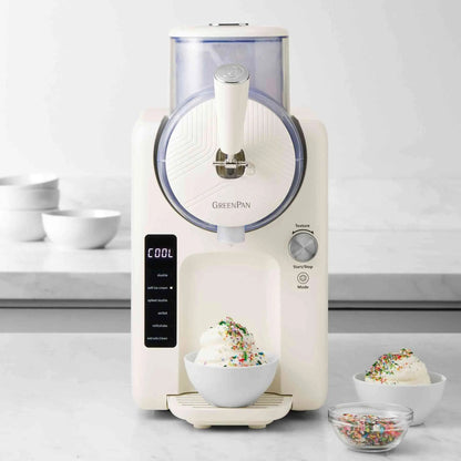 GreenPan Frost Ice Cream & Frozen Drink Maker with 6 preset programs and user-friendly digital controls for homemade frozen desserts