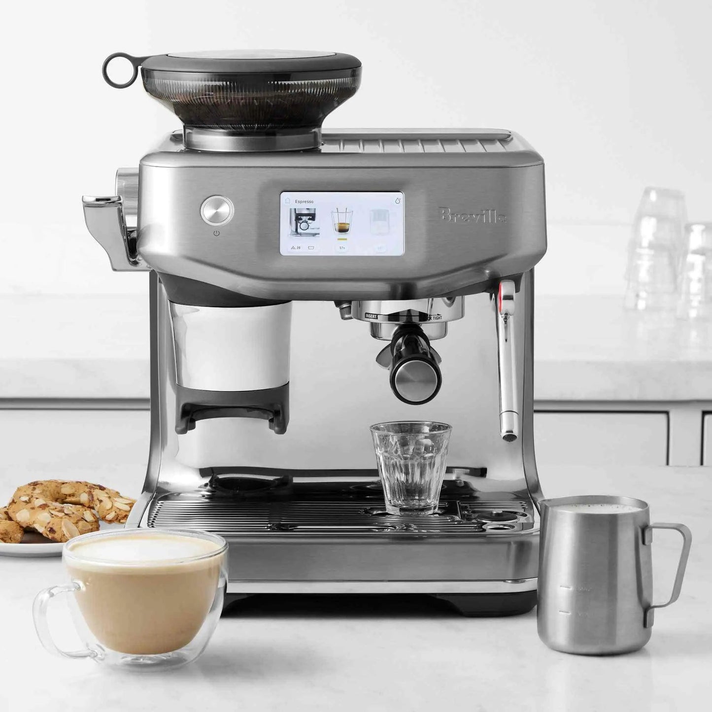 Breville Barista Touch Impress espresso machine with grinder and touchscreen display