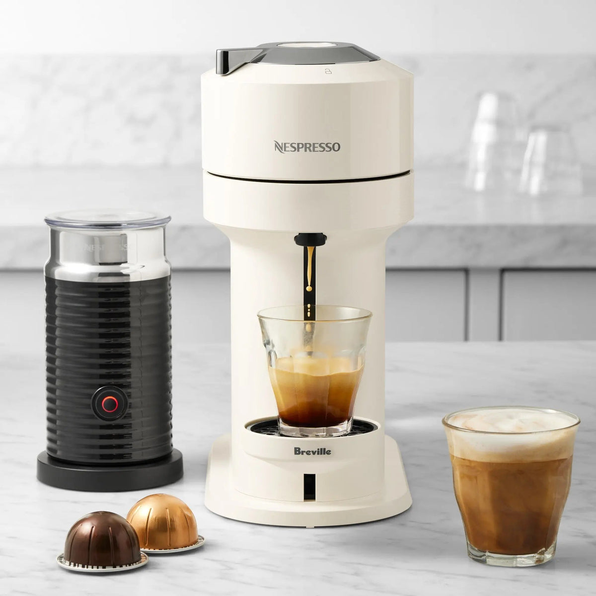 Nespresso Vertuo Next Espresso Machine with Aeroccino Milk Frother by Breville Nespresso