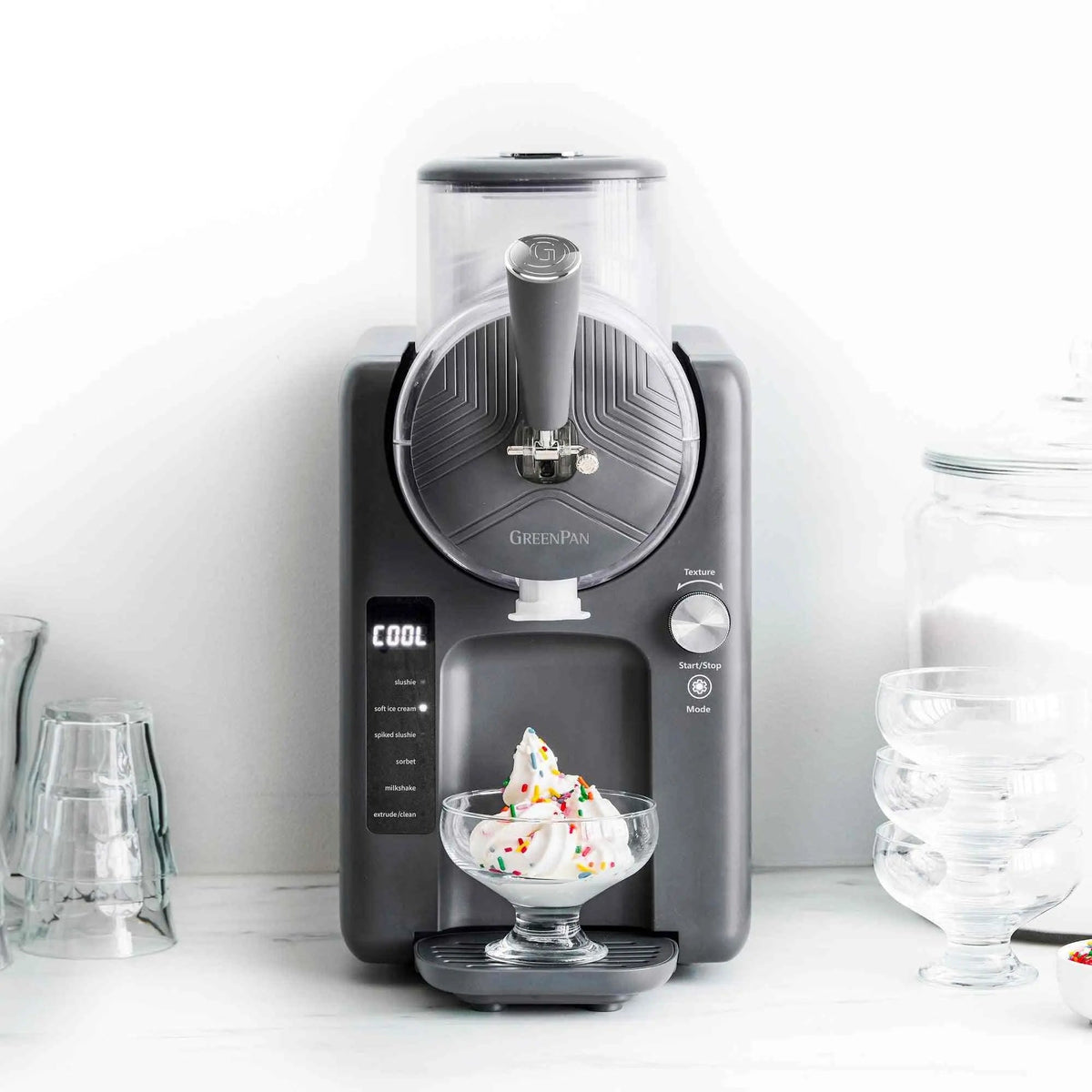 GreenPan Frost Ice Cream and frozen drink maker with 6 presets and digital control panel