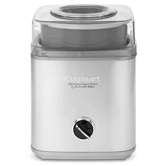 Cuisinart Stainless-Steel ice cream maker with 2-quart double-insulated freezer bowl and heavy-duty motor