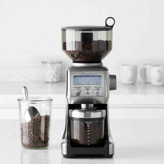 Breville Smart Grinder Pro stainless steel coffee grinder with 60 grind settings and LCD screen