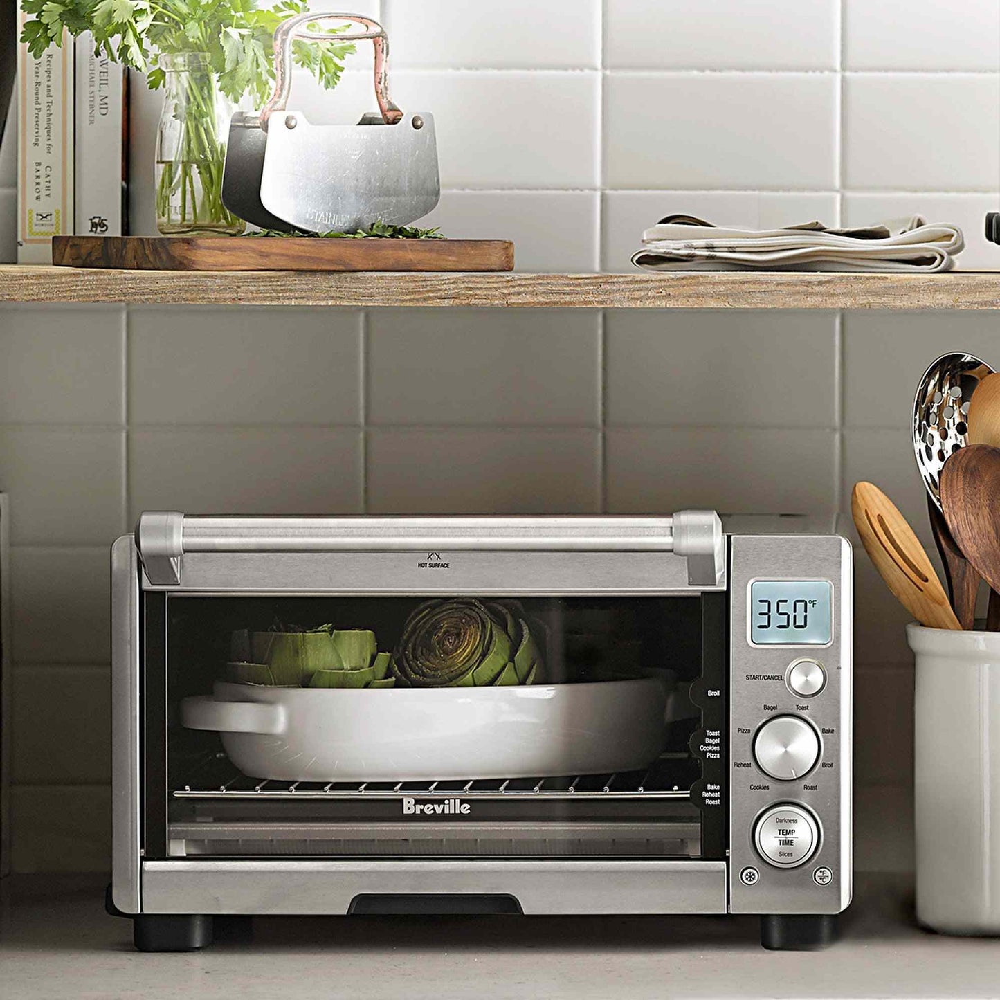 Breville Compact Smart Oven BOV650XL brushed stainless steel toaster oven with Element iQ system and 8 cooking functions