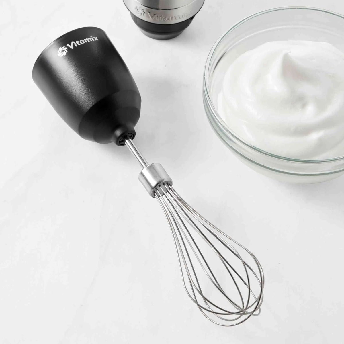 Vitamix Immersion Blender whisk attachment with stainless steel balloon whisk for whipped cream and meringues