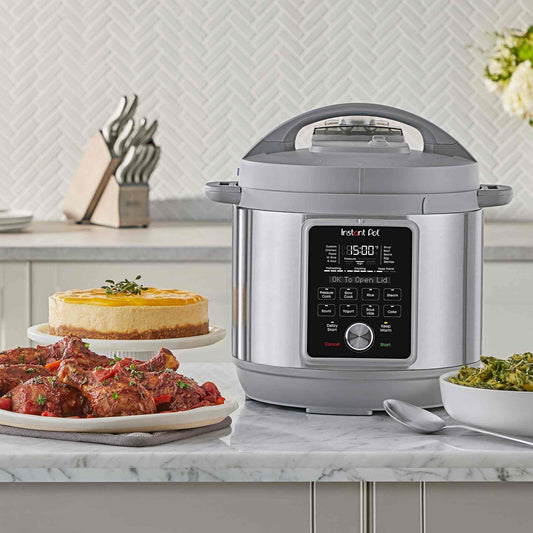 Instant Pot Next Gen Duo Plus V4 6-Qt stainless steel pressure cooker with 9-in-1 functions and quiet steam release