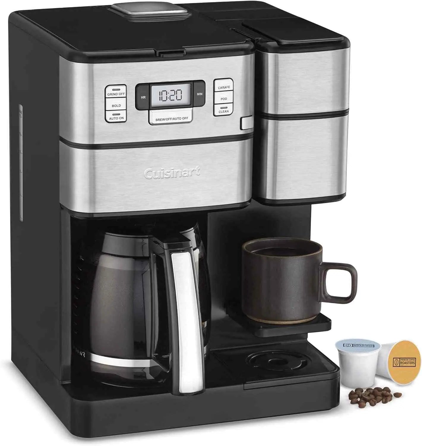 Cuisinart SS-GB1 Coffee Center with built-in grinder, single-serve and 12-cup carafe brewer, reusable filter, and programmable features