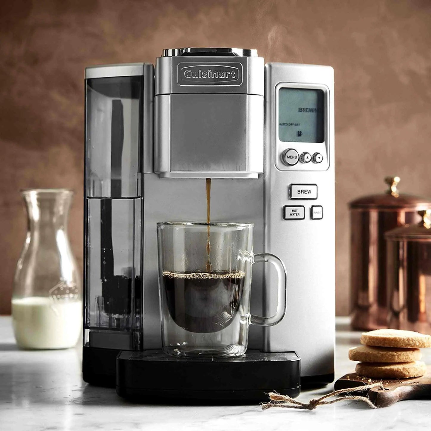 Cuisinart Coffee Maker single-serve machine with 72-ounce reservoir and HomeBarista filter cup