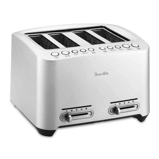 Breville 4-slice stainless steel toaster with extra wide slots and smart bake features