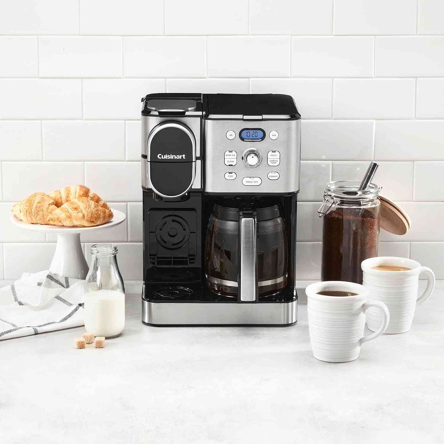 Cuisinart Coffee Maker 2-in-1 with single-serve and 12-cup carafe functions