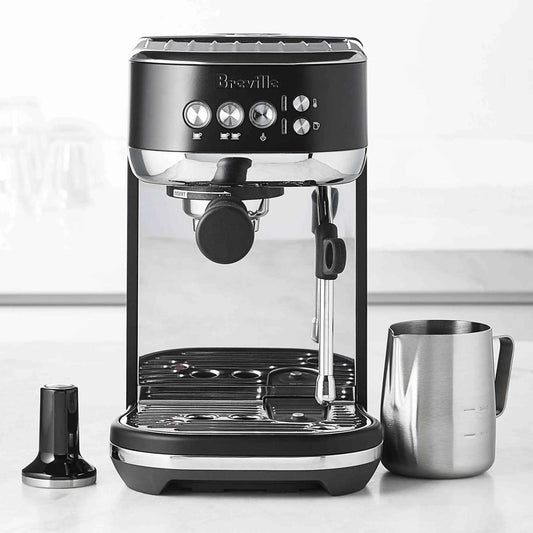 Breville Bambino Plus espresso machine brushed stainless steel with automatic microfoam texturing and easy programmable control