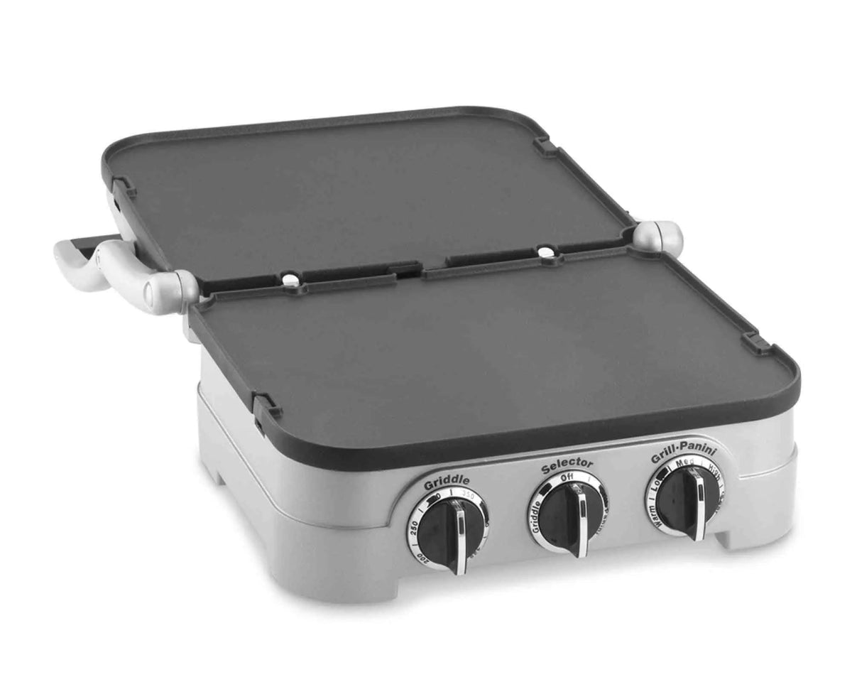 Cuisinart Panini Press stainless steel 5-in-1 griddler with removable nonstick plates and adjustable temperature controls
