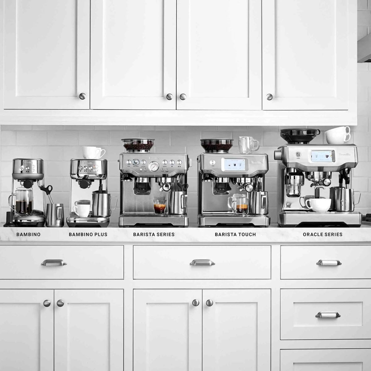 Breville Barista Express espresso machine in stainless steel with integrated grinder and steam wand