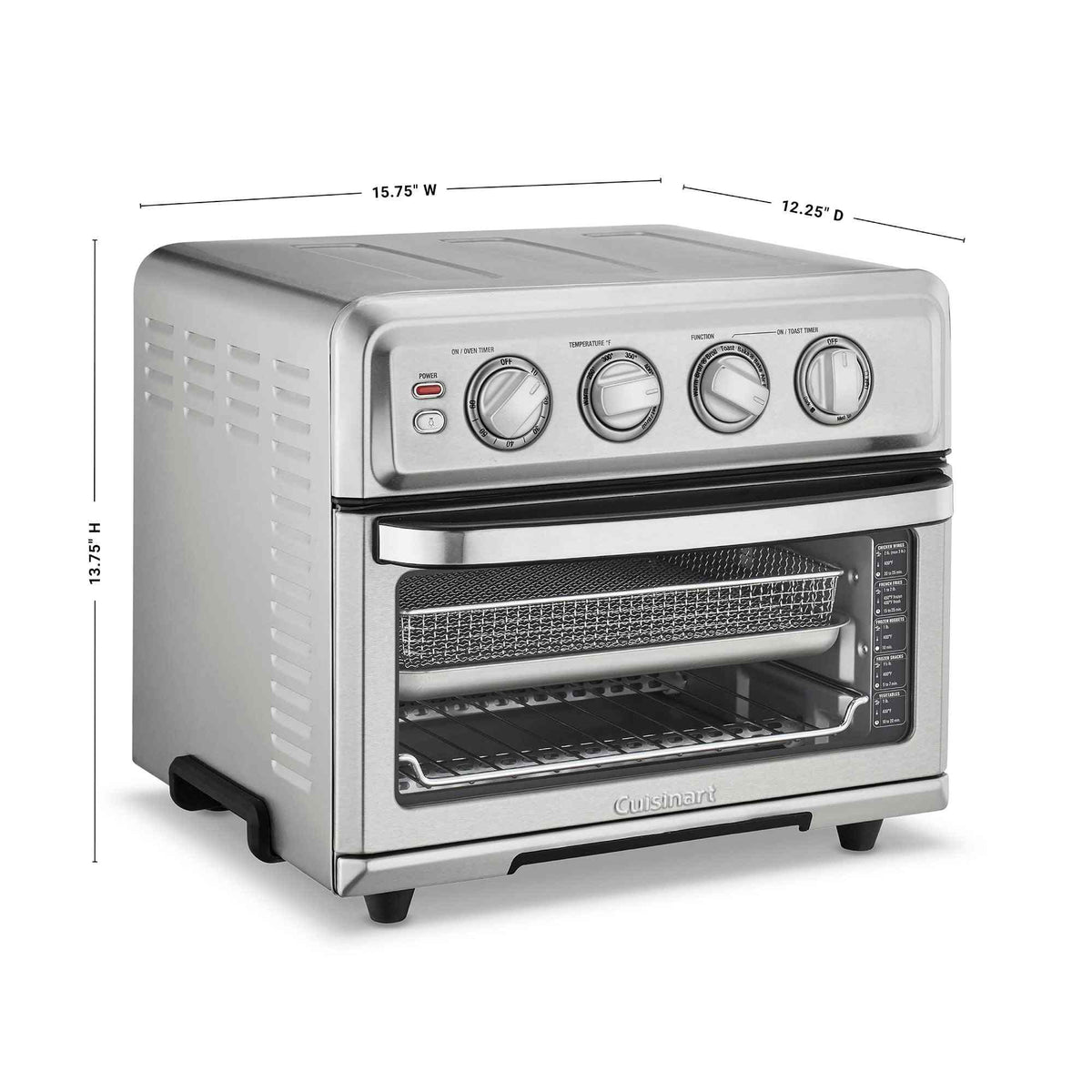 Cuisinart Air Fryer Toaster Oven 7-in-1 stainless steel with digital controls and accessories