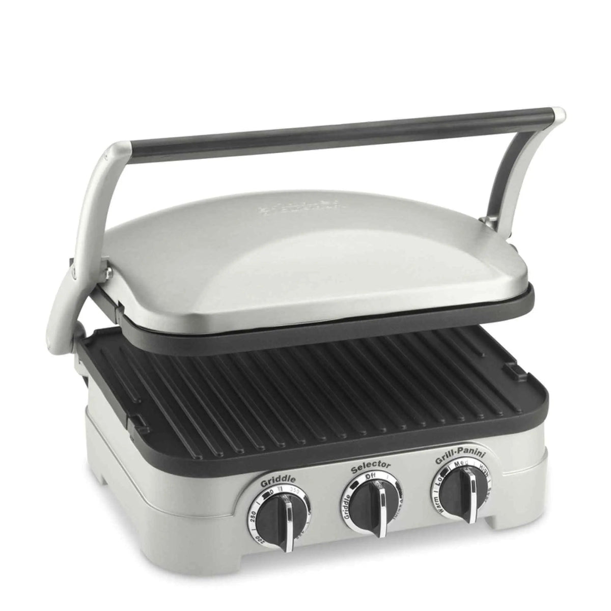 Cuisinart Panini Press stainless steel 5-in-1 griddler with removable nonstick plates and adjustable temperature controls