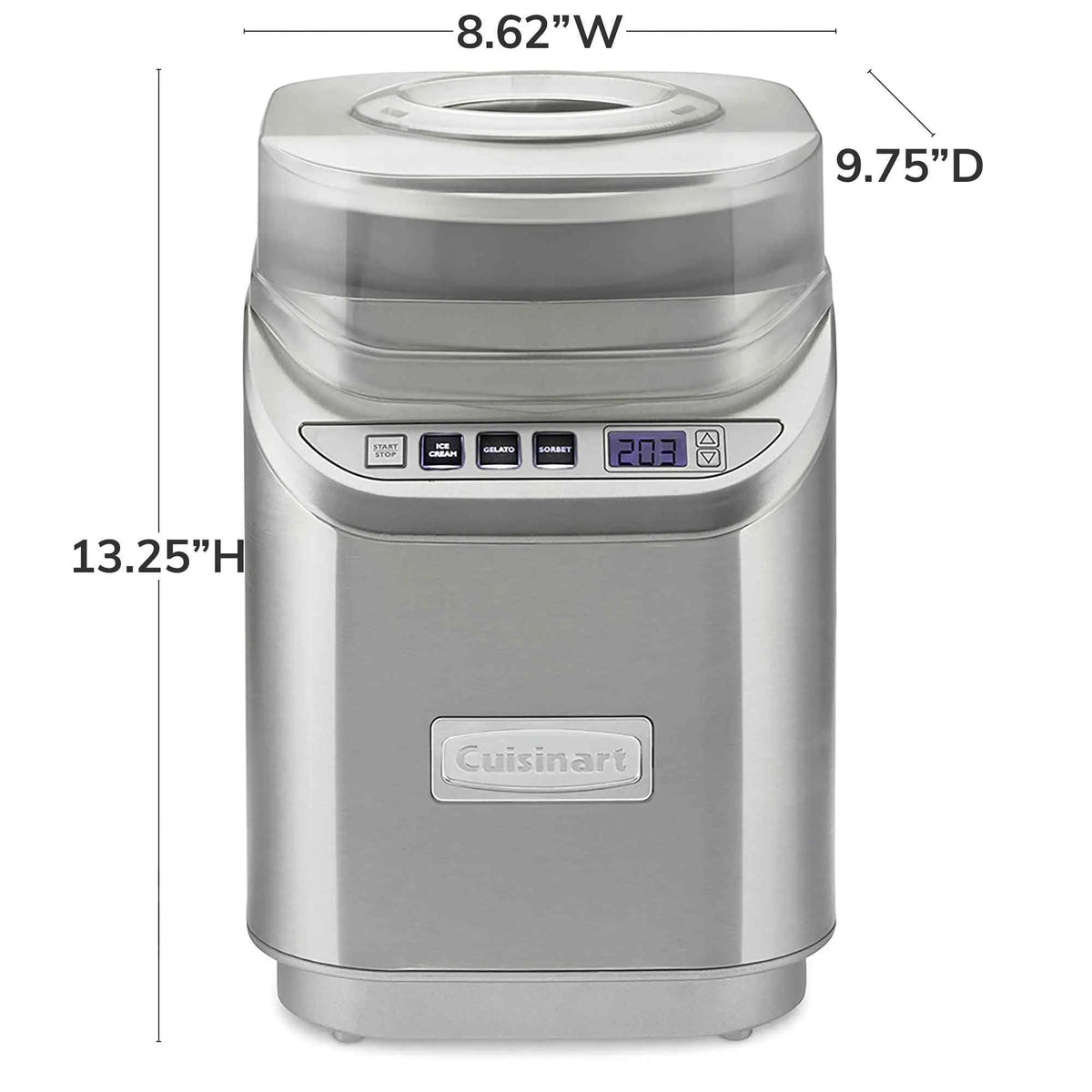 Cuisinart Electric Ice Cream Maker Machine ICE-70 stainless steel with digital timer and mixing paddle
