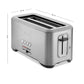 Breville Bit More 4-slice toaster in brushed stainless steel with LED progress indicator and extra-long slots