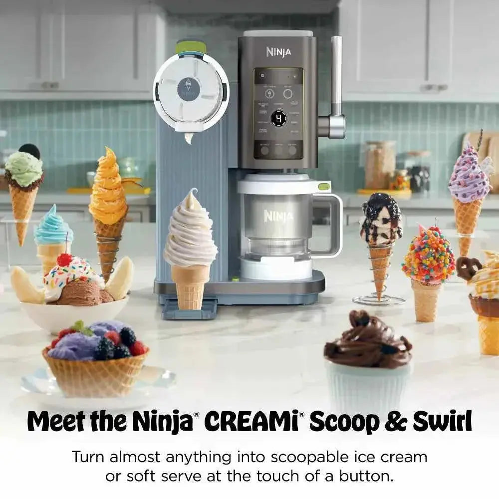 Ninja CREAMi Scoop & Swirl ice cream maker with 13 programs and soft serve functionality