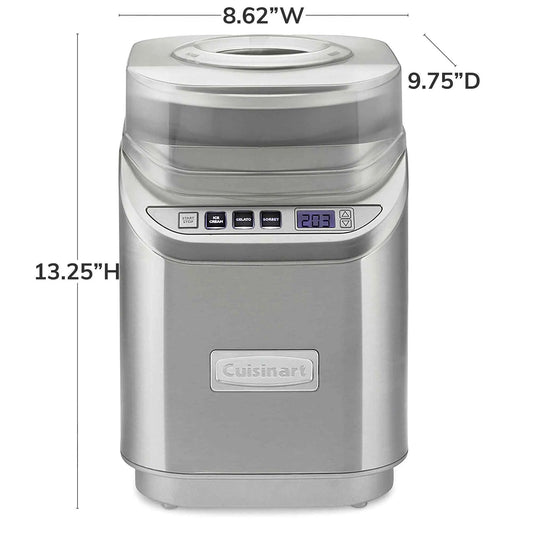 Cuisinart Electric Ice Cream Maker Machine ICE-70 stainless steel with digital timer and mixing paddle
