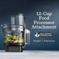 Vitamix Ascent Series 12-cup black food processor attachment with BPA-free, dishwasher-safe design and SELF-DETECT technology