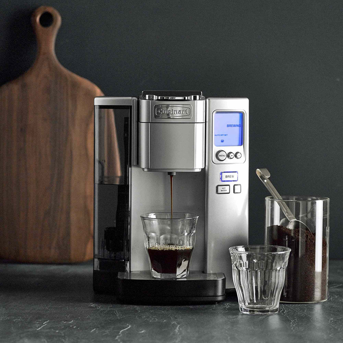 Cuisinart Coffee Maker single-serve machine with 72-ounce reservoir and HomeBarista filter cup