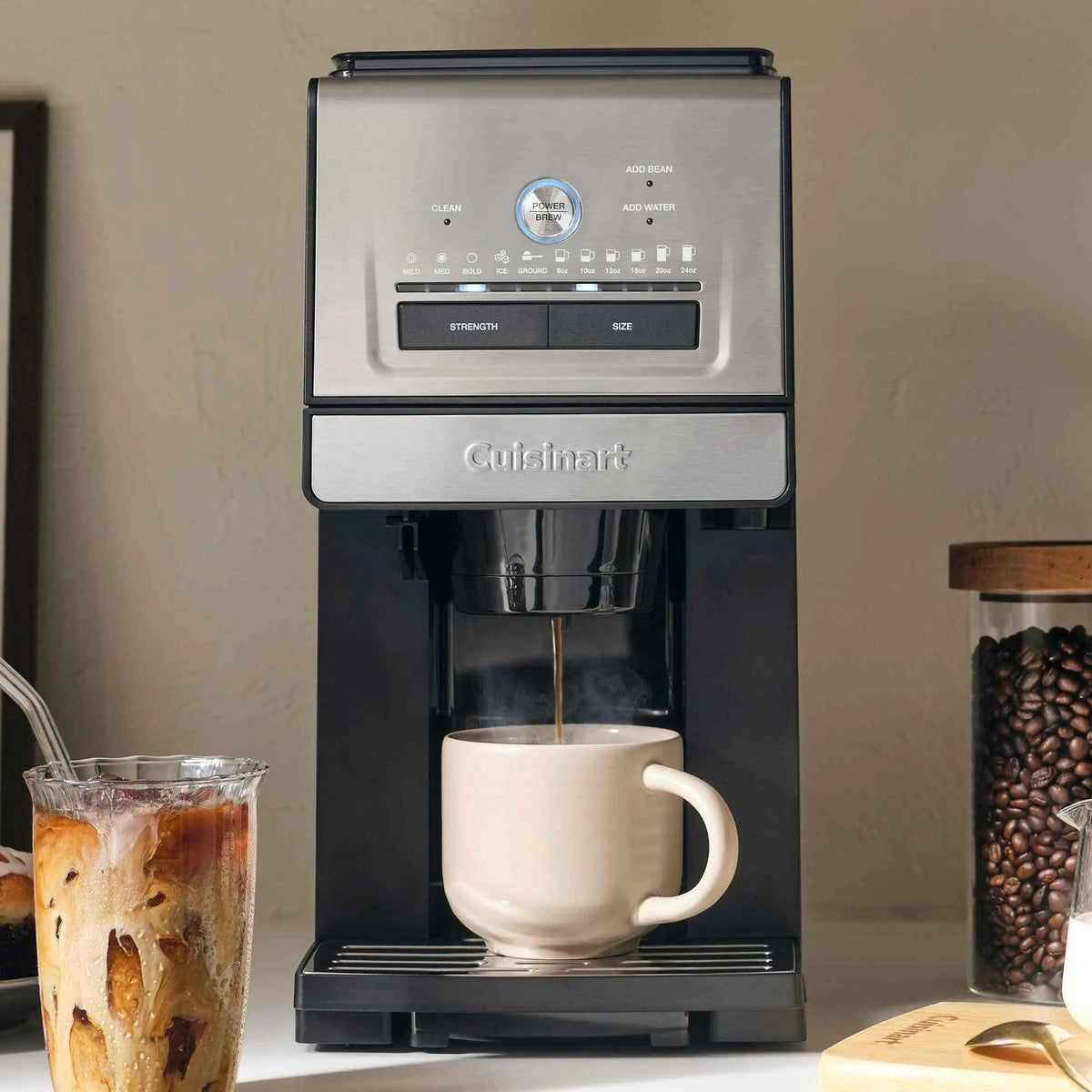 Cuisinart Perfectemp Custom Grind & Brew Single-Cup Coffee Maker with adjustable brew strength and built-in burr grinder