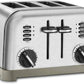 Cuisinart 4 Slice Toaster Oven in brushed stainless steel with dual controls and six browning settings