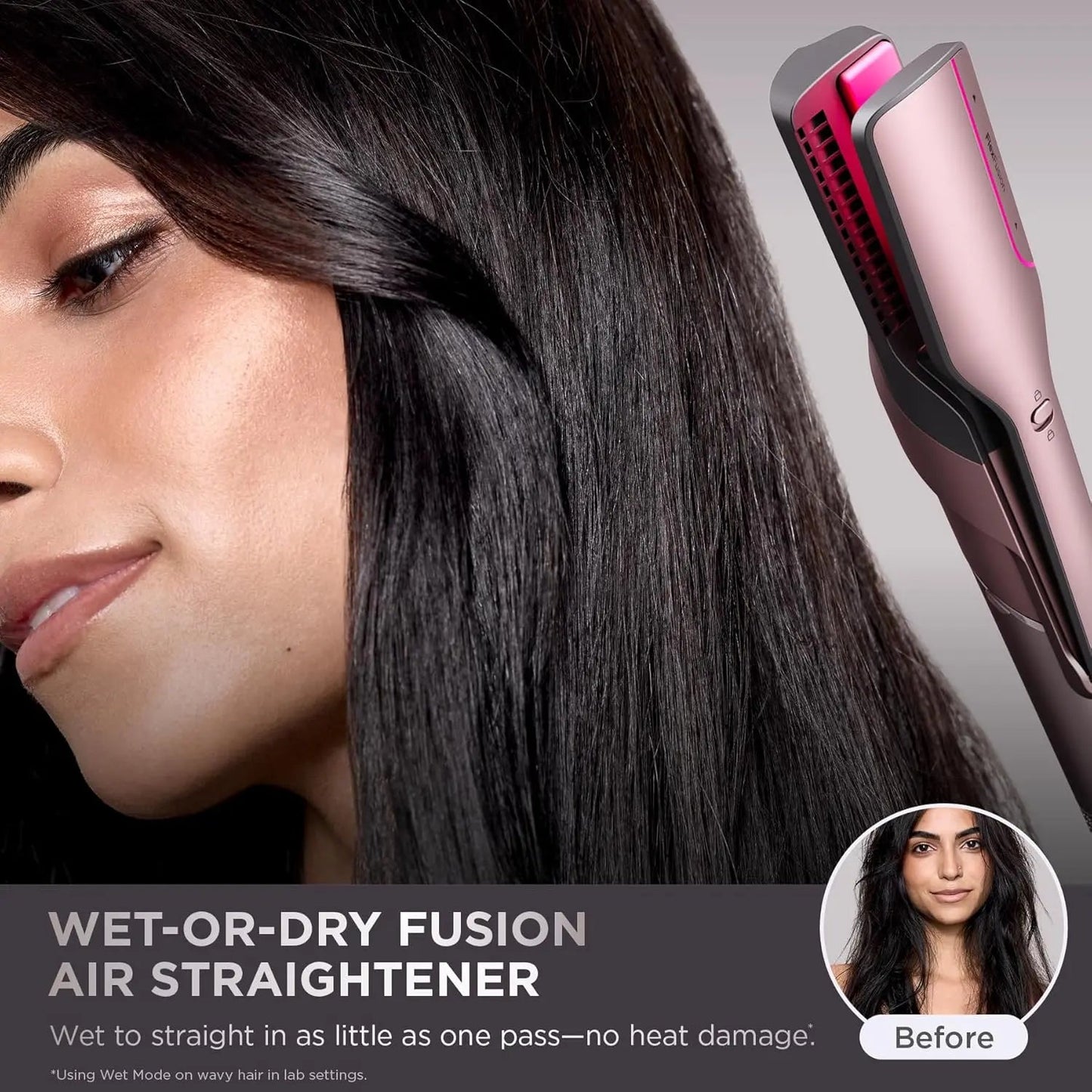 FlexFusion Air and Ceramic Hair Straightener with Heat-Controlled Technology for Wet-to-Dry Styling
