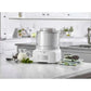 Cuisinart white automatic frozen yogurt ice cream sorbet maker with large capacity and double-insulated bowl.