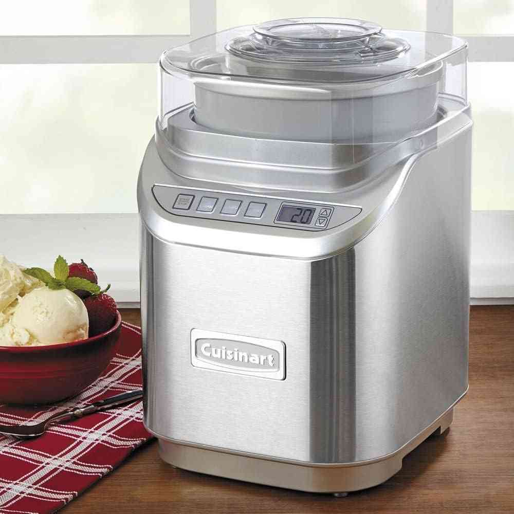 Cuisinart Electric Ice Cream Make Machine stainless steel 2 quart with digital controls and mixing paddle