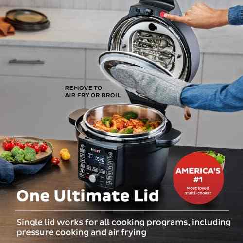 Instant Pot Duo Crisp 6.5 Qt air fryer and pressure cooker combo with 13-in-1 functionality and stainless steel air fryer lid