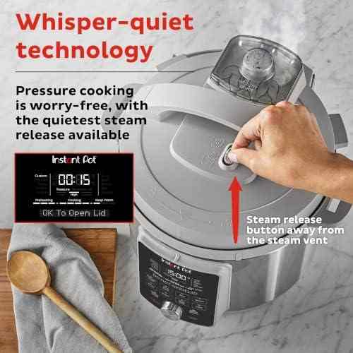 Instant Pot Next Gen Duo Plus V4 6-Qt stainless steel pressure cooker with 9-in-1 functionality and quiet steam release