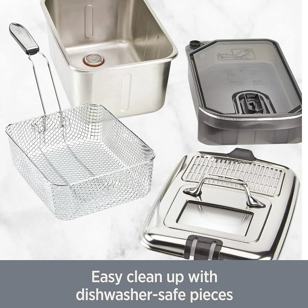 All-Clad 3.5L Deep Fryer stainless steel with digital controls and oil filtration system