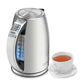 Cuisinart 1.7-Liter stainless steel cordless electric kettle with 6 preset temperatures and blue LED controls