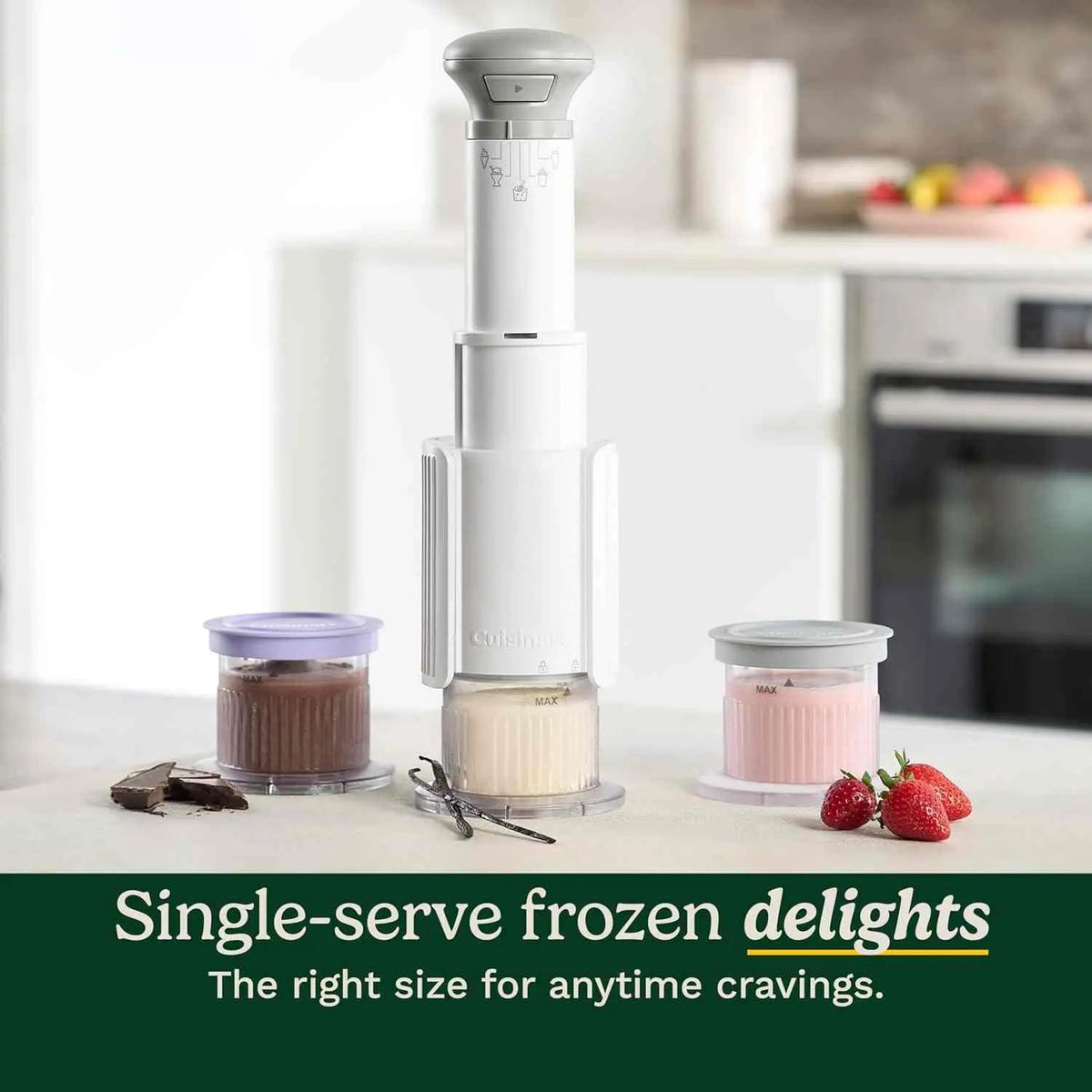 Cuisinart FastFreeze 5-in-1 electric ice cream maker with preset programs and detachable cups